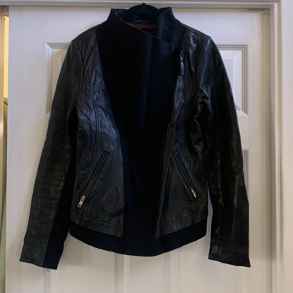 Black real leather Mackage Jacet